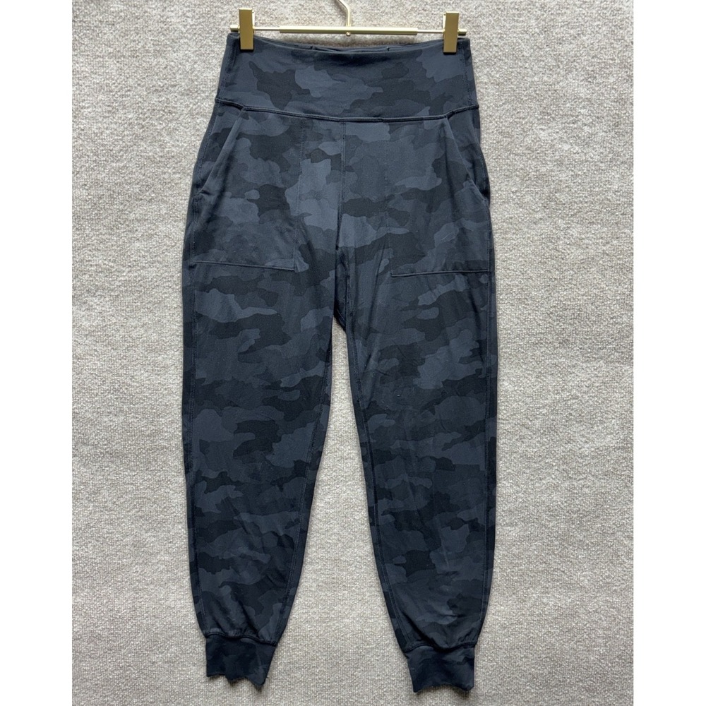 Lululemon Align Jogger Pant Women 6 Black Gray Camo HR HW 28" Daily Athleisure